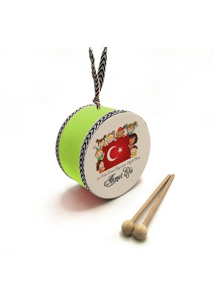 Kişiye Özel 23 Nisan Temalı Deri Oyuncak Çocuk Davulu Yeşil (1-5 Yaş) fırsatları