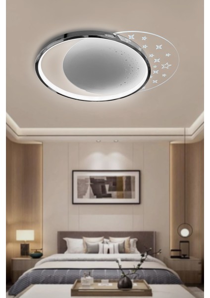 Dolunay Çocuk Odası Modern 3 Renk Yüksek Işık Gücü Plafonyer Tavana Yapışık LED Avize -