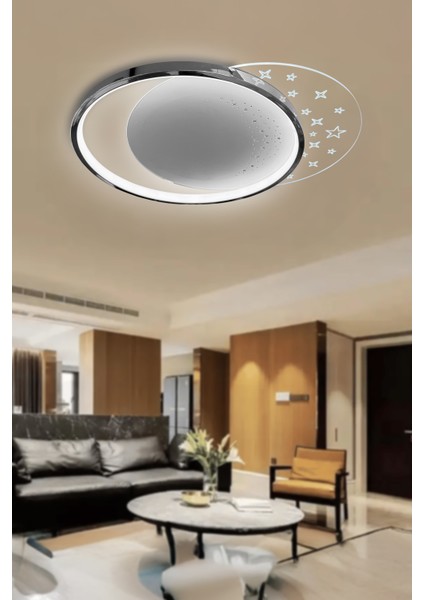 Dolunay Çocuk Odası Modern 3 Renk Yüksek Işık Gücü Plafonyer Tavana Yapışık LED Avize - modelleri