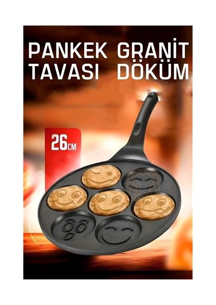 Modacar Pankek Tavası Granit Döküm Emoji