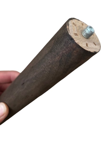 30 cm Koyu Meşe Ahşap Ayak Seti | Konik Tasarım | Masa, Sehpa & Sandalye Ayağı | Montaj Aparatları Dahil