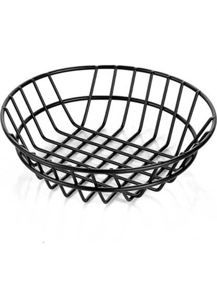 Metal Örgülü Yuvarlak Ekmek Meyve Sepeti 20CM A01401