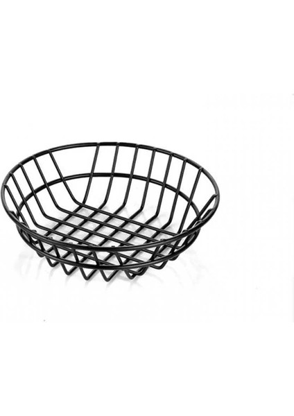 Metal Örgülü Yuvarlak Ekmek Meyve Sepeti 20CM A01401