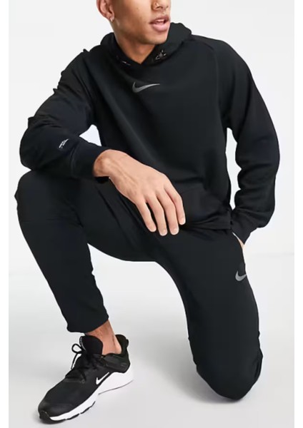 Pro Dri-Fit Fleece Fitness Training Erkek Siyah Eşofman Altı