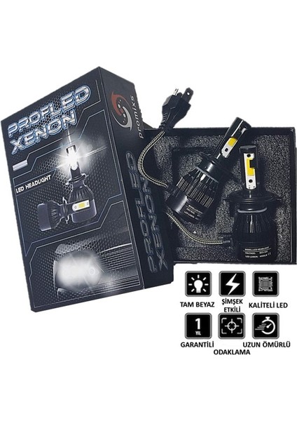 2 Adet H3 Soket LED Xenon Far Ampulü 6000K Beyaz 8000LM