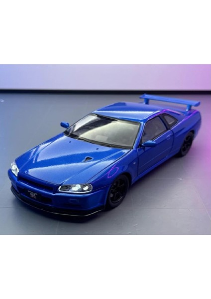 Nissan Skyline Gtr R34 Fast And Furious 1:24 Mavi Diecast Metal Araba Koleksiyon Sesli Işıklı fiyatları