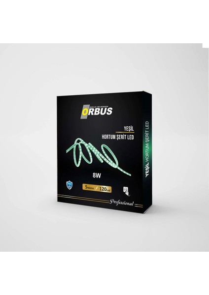 Yeşil Hortum Şerit LED 8W 800 Lümen + 220 Volt Fiş - 5 Metre