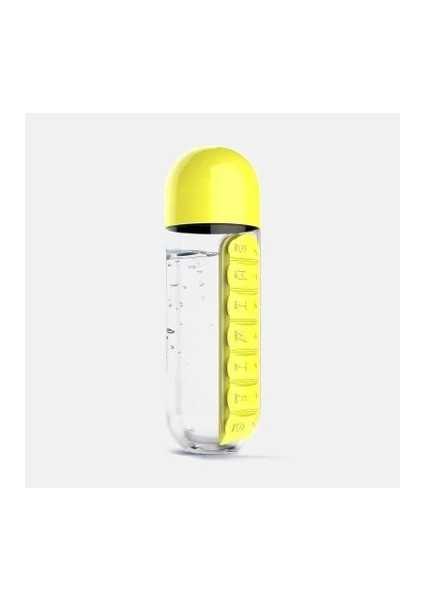600 ml Pillbox Su Matarası Sarı