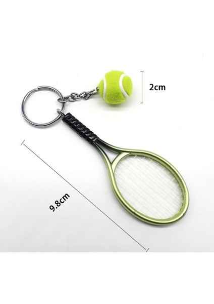 Gerçekçi Tenis Raketi Tasarımlı Şık Anahtarlık Kolye Çanta Süsü Tennis Keychain