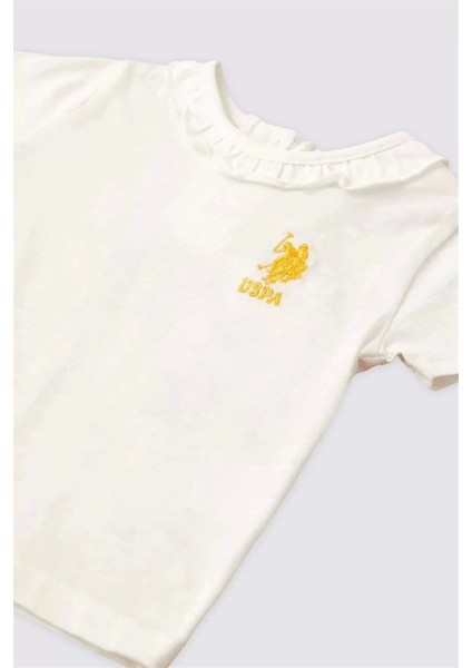 Kız Bebek 2 Lı Kısa Kol T-Shırt Takım - Krem fiyatları