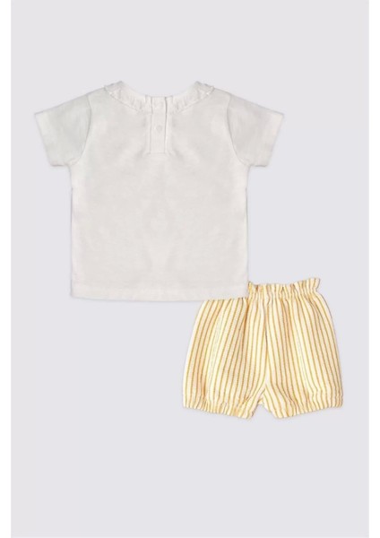 Kız Bebek 2 Lı Kısa Kol T-Shırt Takım - Krem modelleri
