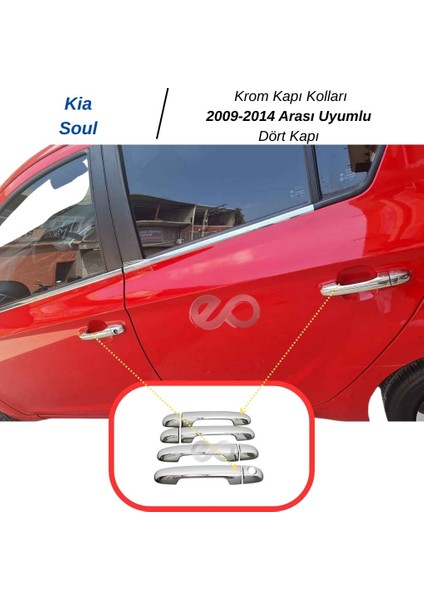 Kia Soul Krom Kapı Kolu 4 Kapı 2009-2014 Arası Uyumlu P. Çelik