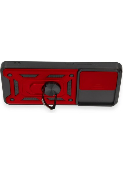 Xiaomi Mi 12T Pro Kılıf Pars Lens Yüzüklü Silikon - Kırmızı Bstmy