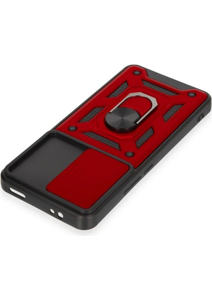 Xiaomi Mi 12T Pro Kılıf Pars Lens Yüzüklü Silikon - Kırmızı Bstmy