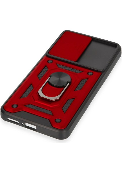 Xiaomi Mi 12T Pro Kılıf Pars Lens Yüzüklü Silikon - Kırmızı Bstmy