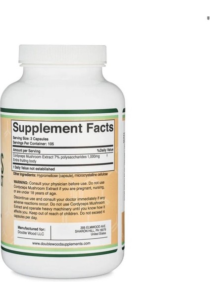 Cordyceps Mushroom - 1000 Mg 210 Kapsül fiyatları