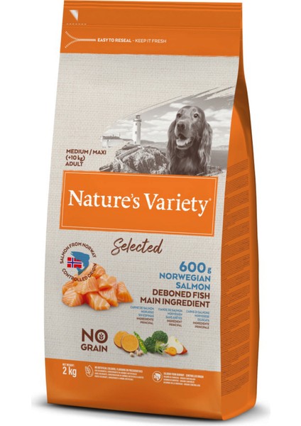 Natures Variety Dog No Selected Med/max Adult Norw Salmon 2kg Bstmy