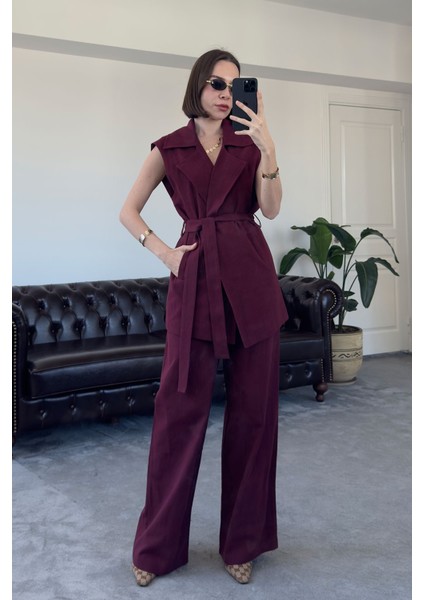 Keten Kuşaklı Takım- Bordo