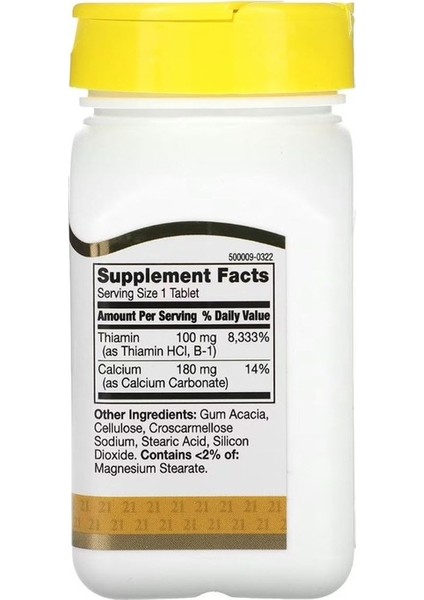 B-1, 100 Mg, 110 Tablet