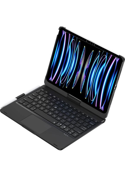 Ipad Pro 11 (2024) F11 Ats Kılıf Magic Dönen Klavyeli Tablet Kılıf - Siyah Bstmy