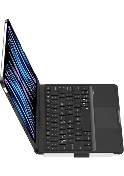 Ipad Pro 11 (2024) F11 Ats Kılıf Magic Dönen Klavyeli Tablet Kılıf - Siyah Bstmy