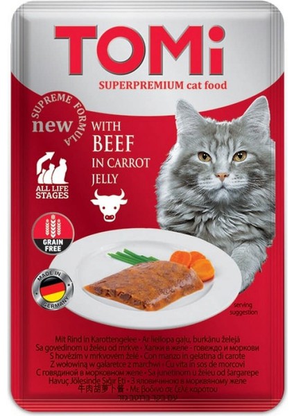 Kedi Dana Eti ve Havuç Tahılsız Pouch Mama 100GR(PATE) Bstmy