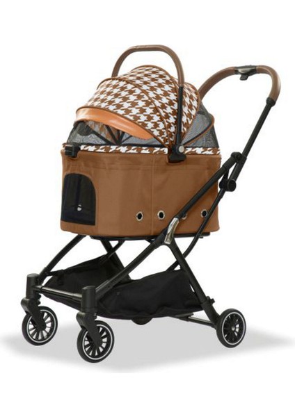 Katlanabilir Köpek Arabası Kahverengi 67X49X100 cm Bstmy