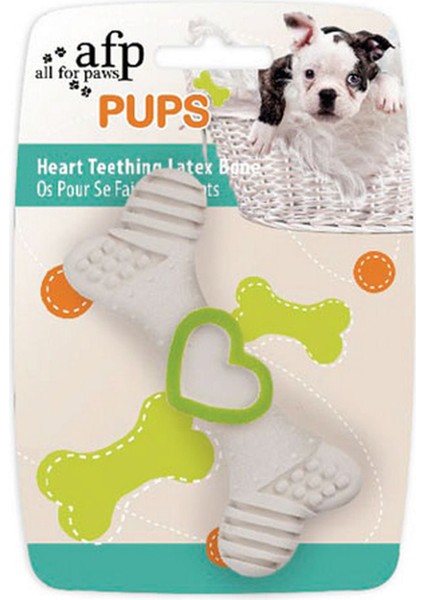 Pups-Heart Teething Lateks Kemik Yavru K.yeşil Bstmy