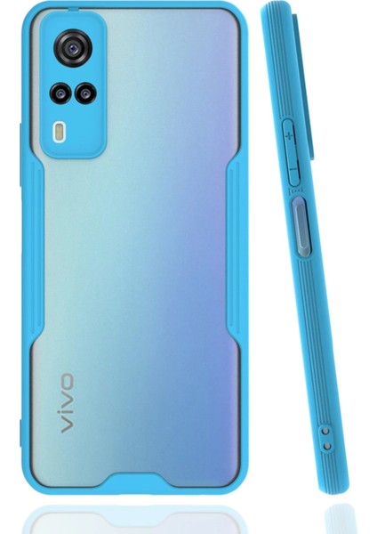 Vivo Y53S Kılıf Platin Silikon - Mavi Bstmy