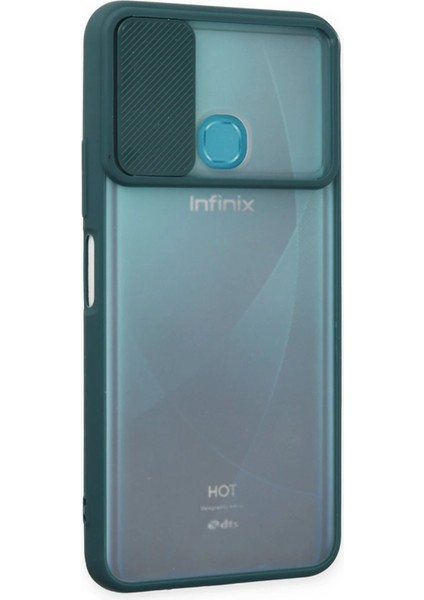 Infinix Hot 9 Kılıf Palm Buzlu Kamera Sürgülü Silikon - Yeşil Bstmy