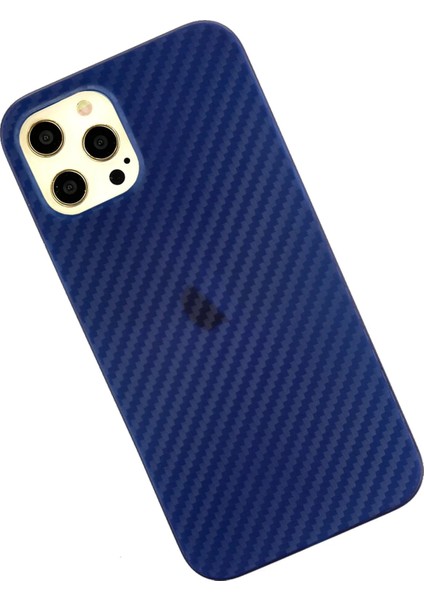 Iphone 12 Pro Max Kılıf Karbon Pp Silikon - Mavi Bstmy