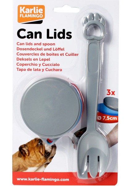 Karlıe Konserve Mama Kapağı+Kaşık 7 cm 3 Lü Bstmy