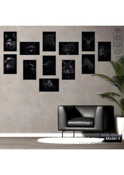 Statik Tutunma Özellikli Tablo - Poster Hayvan (Model- 5) 20 cm x 30 cm Bstmy