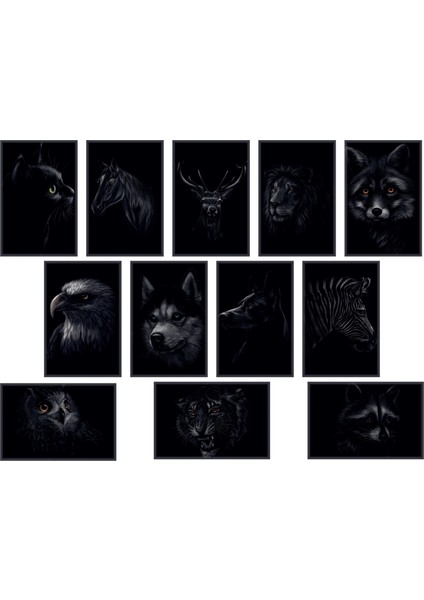 Statik Tutunma Özellikli Tablo - Poster Hayvan (Model- 5) 20 cm x 30 cm Bstmy