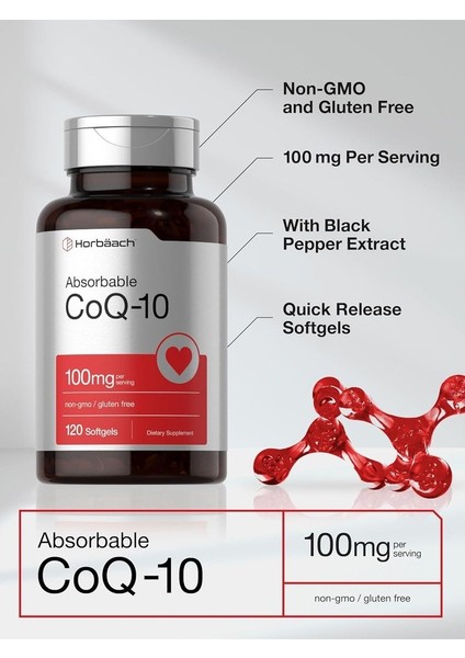 Horbäach COQ10 100 Mg Softgels | 120 Kapsül