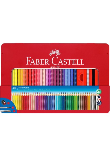 Grip Boya Kalemi Tin 48'li, Ergonomik Gövde, Metal Kutulu fiyatları