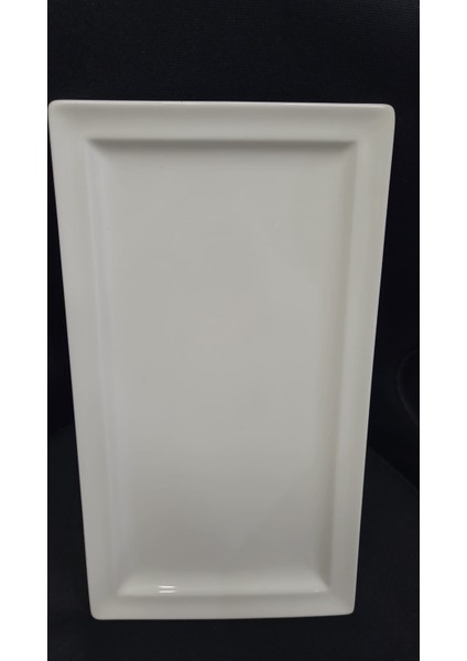 Paşa Beyaz Porselen Bahçe Tepsi U.a.e. 21X39X2CM Flat Servis Işıltı 1 Adet