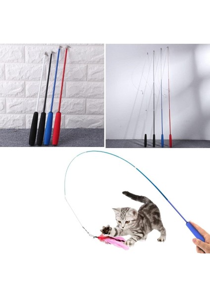 Teleskopik Zilli ve Tüylü Kedi Oyuncağı