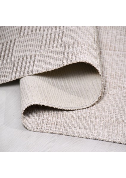 Evora EP07 Bej Sisal Yıkanabilir Silinebilir Tozmaz Salon Antre Mutfak Halı Yolluk Kilim
