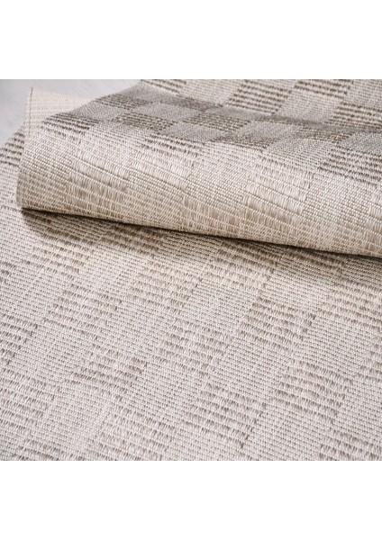Evora EP07 Bej Sisal Yıkanabilir Silinebilir Tozmaz Salon Antre Mutfak Halı Yolluk Kilim