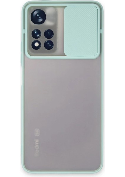 Xiaomi Redmi Note 11 Pro Plus 5g Kılıf Palm Buzlu Kamera Sürgülü Silikon - Turkuaz Bstmy