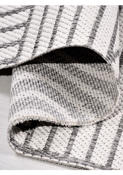 Evora EP03 Gri Sisal Yıkanabilir Silinebilir Tozmaz Salon Antre Mutfak Halı Yolluk Kilim