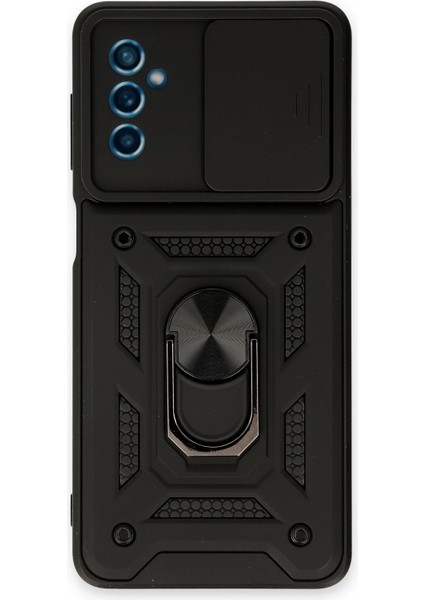 Samsung Galaxy M52 5g Kılıf Pars Lens Yüzüklü Silikon - Siyah Bstmy