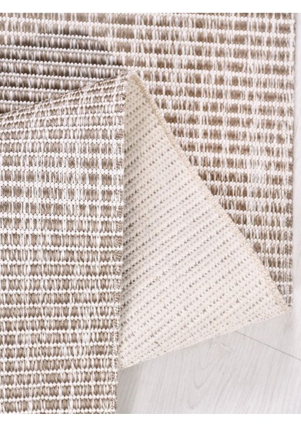 Evora EP05 Bej Sisal Yıkanabilir Silinebilir Tozmaz Salon Antre Mutfak Halı Yolluk Kilim