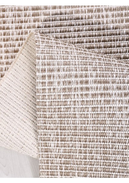 Evora EP05 Bej Sisal Yıkanabilir Silinebilir Tozmaz Salon Antre Mutfak Halı Yolluk Kilim