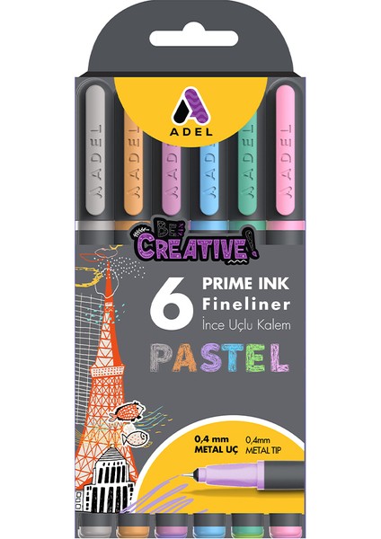 Prime Ink Fineliner 6'lı Pastel