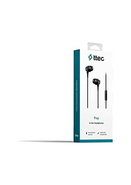Pop Mikrofonlu Kulakiçi Kulaklık 3.5mm Siyah