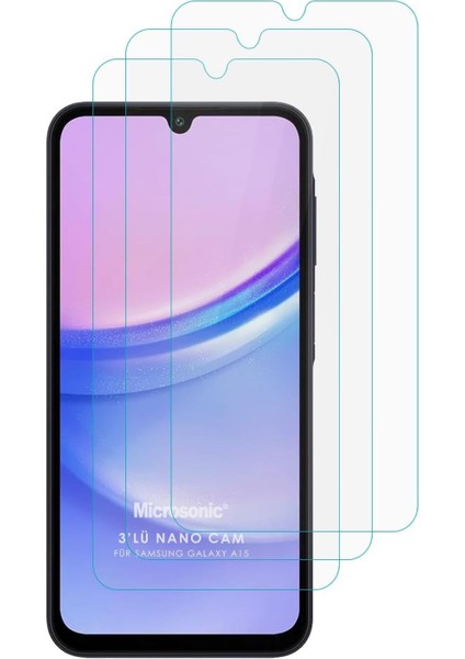 Samsung Galaxy A16 Screen Protector Nano Glass Cam Ekran Koruyucu (3`lü Paket) [galaxy A16 ile Uyumlu Ekran Koruyucu - Şeffaf]