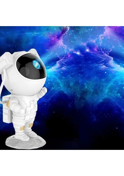 Astronot Gece Lambası Dekoratif Uzaktan Kumandalı Galaksiler ve Yıldızlar 8 Farklı Mod ile Göz Yormayan Uzay Efektleri Gökyüzü Projeksiyon Işığı Çocuk ve Genç Odası Için Hediyelik LP846