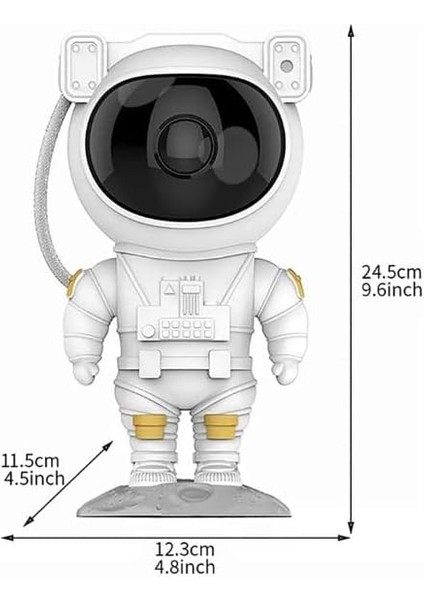 Astronot Gece Lambası Dekoratif Uzaktan Kumandalı Galaksiler ve Yıldızlar 8 Farklı Mod ile Göz Yormayan Uzay Efektleri Gökyüzü Projeksiyon Işığı Çocuk ve Genç Odası Için Hediyelik LP846